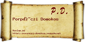 Porpáczi Domokos névjegykártya